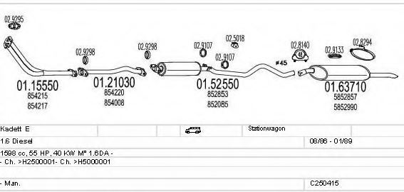 MTS C250415005155 Exhaust System